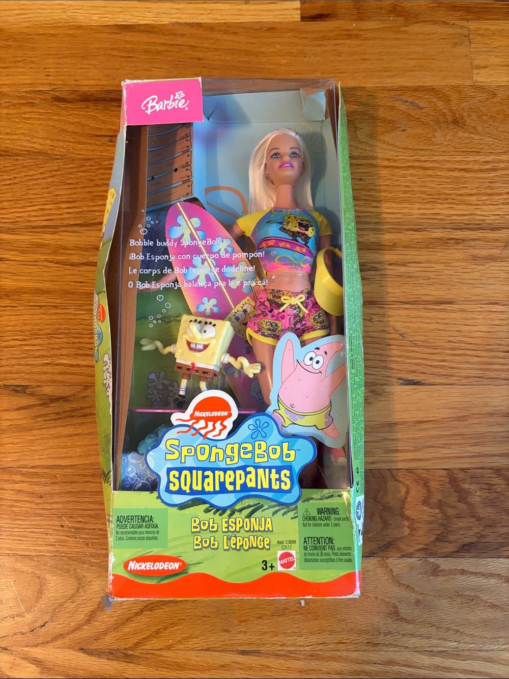 Barbie SpongeBob Collab Barbie in Pink and Yellow Swim Set